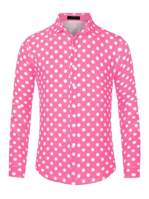 Lars Amadeus Men's Button Down Long Sleeves Casual Polka Dots Print Shirts 11 Lars Amadeus Men's Button Down Long Sleeves Casual Polka Dots Print Shirts - Image 11