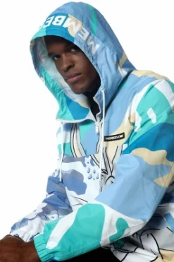 Members Only Men's Bugs Patchwork Windbreaker Jacket