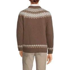 Lands' End Men's Lighthouse Fairisle Crew Sweater