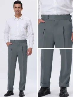 Lars Amadeus Men's Expandable Waist Stretch Pleated Front Dress Trousers -Refrigiwear Sale Shop GUEST c3ae997e 6987 478b 80d3 3599f41d109a