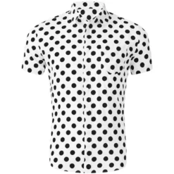 Lars Amadeus Men Short Sleeves Cotton Polka Dots Button Up Shirt -Refrigiwear Sale Shop GUEST c3bf5644 20ac 4bfc 9896 3ada9532af04