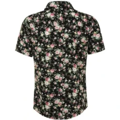 Lars Amadeus Men's Summer Floral Printed Short Sleeves Button Down Beach Hawaiian Shirt