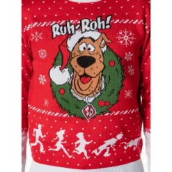 Scooby Doo Men's Ruh-Roh! Santa Scooby Christmas Ugly Sweater Knit Pullover -Refrigiwear Sale Shop GUEST c598cb28 839c 4f93 b77c 829caba71b81