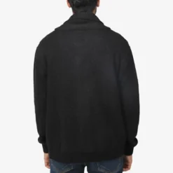 X RAY Men's Shawl Collar Cable Knit Cardigan