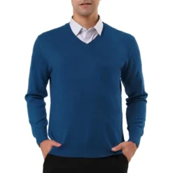Lars Amadeus Men's Solid Color Knitted Long Sleeves V Neck Pullover Sweater -Refrigiwear Sale Shop GUEST c83f8742 1095 4913 8756 2d6055be32c8