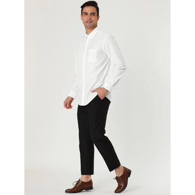 Lars Amadeus Men's Classic Regular Fit Long Sleeve Solid Color Point Collar Pockets Button Down Corduroy Shirts 3 Lars Amadeus Men's Classic Regular Fit Long Sleeve Solid Color Point Collar Pockets Button Down Corduroy Shirts - Image 3