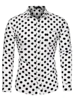 Lars Amadeus Men's Shirts Polka Dots Long Sleeve Slim Fit Printed Dress Button Down Shirt -Refrigiwear Sale Shop GUEST cbb6e5d5 2408 439b 9a0b 20ee329a8bb9