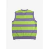 Goosebumps Logo Men's Purple And Green Striped Sweater Vest