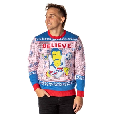 Ted Lasso Men's Believe Fair Isle Ugly Christmas Sweater Knit Pullover 4 Ted Lasso Men's Believe Fair Isle Ugly Christmas Sweater Knit Pullover - Image 4