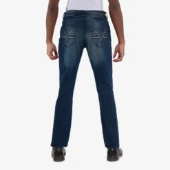CULTURA Men's Saddle Stitch Stretch Denim Jeans