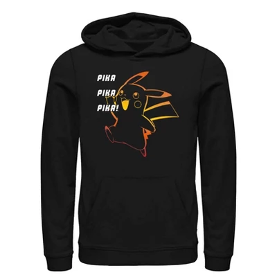 Seven Times Six Pokemon Hoodie Men's Pika Pika Pika Pikachu Long Sleeve Graphic Sweatshirt Black 2 Seven Times Six Pokemon Hoodie Men's Pika Pika Pika Pikachu Long Sleeve Graphic Sweatshirt Black - Image 2