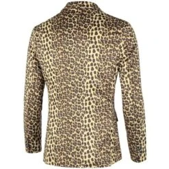 Lars Amadeus Men's Vintage Leopard Print Luxury Notched Lapel Slim Fit Fashion Stylish Jacket Blazer