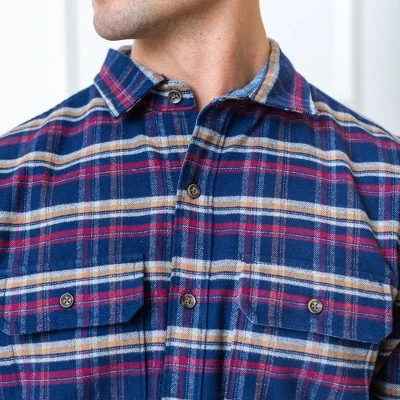 Hope & Henry Mens' Long Sleeve Flannel Double Pocket Button Down Shirt 1 Hope & Henry Mens' Long Sleeve Flannel Double Pocket Button Down Shirt