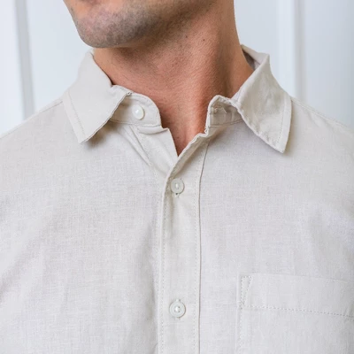 Hope & Henry Men's Long Sleeve Linen Shirt 1 Hope & Henry Men's Long Sleeve Linen Shirt