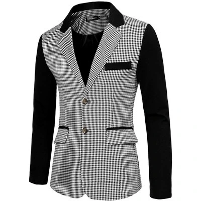 Lars Amadeus Men's Plaid Pattern Button Down Slim Fit Casual Jacket Blazer 7 Lars Amadeus Men's Plaid Pattern Button Down Slim Fit Casual Jacket Blazer - Image 7