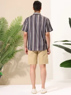 Lars Amadeus Men's Casual Summer Beach Short Sleeves Button Down Striped Shirt 12 Lars Amadeus Men's Casual Summer Beach Short Sleeves Button Down Striped Shirt -Refrigiwear Sale Shop GUEST dcfe0b05 6a33 4910 8802 7d8f353e4b69