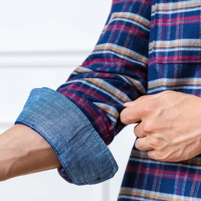 Hope & Henry Mens' Long Sleeve Flannel Double Pocket Button Down Shirt 2 Hope & Henry Mens' Long Sleeve Flannel Double Pocket Button Down Shirt - Image 2