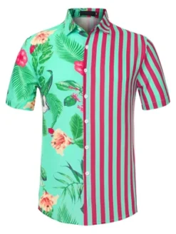 Lars Amadeus Men's Striped Shirt Point Collar Button Up Flower Print Summer Hawaiian Floral Patchwork Shirt 16 Lars Amadeus Men's Striped Shirt Point Collar Button Up Flower Print Summer Hawaiian Floral Patchwork Shirt -Refrigiwear Sale Shop GUEST dea6974d 7883 411c ba0a dbf24ef1d0a1