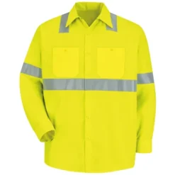 Red Kap® Men's Hi-Visibility Long Sleeve Work Shirt - Type R, Class 2