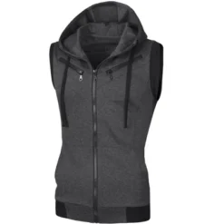Lars Amadeus Men's Sleeveless Slim Fit Zipper Drawstring Hooded Vest Jacket -Refrigiwear Sale Shop GUEST e86e39cd 15d8 44ee a05a 5448afd2fef5