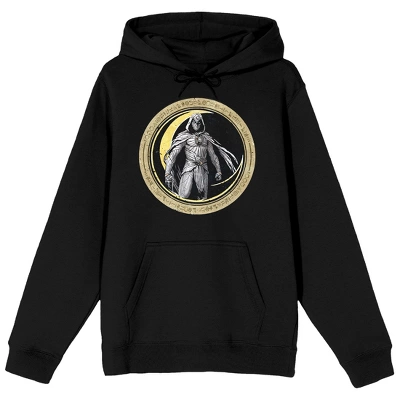Marvel Moon Knight Marc Spector Circle Frame With Cape And Hood Men's Black Hoodie 3 Marvel Moon Knight Marc Spector Circle Frame With Cape And Hood Men's Black Hoodie - Image 3