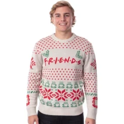 Friends TV Series Men's Logo And Coffee Mugs Ugly Holiday Christmas Sweater -Refrigiwear Sale Shop GUEST eb32ca60 fae2 4815 81f4 49325936cb95