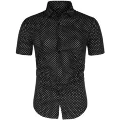 Lars Amadeus Men Short Sleeves Cotton Polka Dots Button Up Shirt -Refrigiwear Sale Shop GUEST ec34904f 9b39 41cc 840e 3b70db8c7f8f
