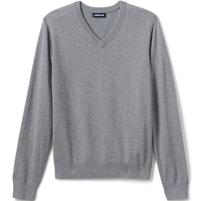 Lands' End School Uniform Men's Cotton Modal Fine Gauge V-neck Sweater 5 Lands' End School Uniform Men's Cotton Modal Fine Gauge V-neck Sweater - Image 5