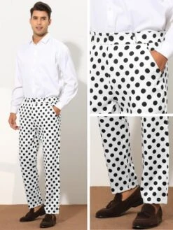 Lars Amadeus Men's Regular Fit Flat Front Polka Dots Printed Pants -Refrigiwear Sale Shop GUEST f0ded02b 9190 4378 b5a6 9cca2ac35ece