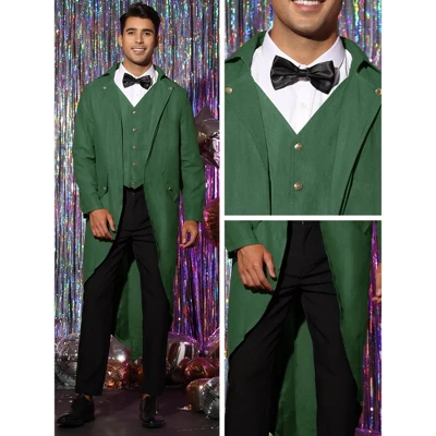 Lars Amadeus Men's Vintage Gothic Cosplay Costume Tuxedo Steampunk Tailcoat Jacket 3 Lars Amadeus Men's Vintage Gothic Cosplay Costume Tuxedo Steampunk Tailcoat Jacket - Image 3