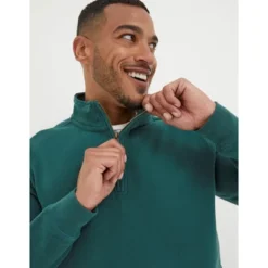 FatFace Mens Fowey Half Neck Pullover