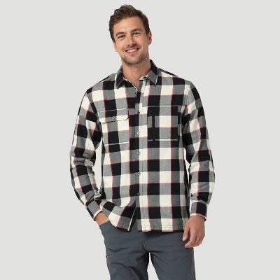 Wrangler Men's Regular Fit ATG Plaid Long Sleeve Button-Down Shirt 8 Wrangler Men's Regular Fit ATG Plaid Long Sleeve Button-Down Shirt - Image 8