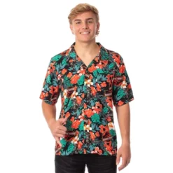 Jurassic Park Men's Velociraptor Dinosaur Floral Hawaiian Button Up Shirt 7 Jurassic Park Men's Velociraptor Dinosaur Floral Hawaiian Button Up Shirt -Refrigiwear Sale Shop GUEST f47a3a86 b60b 49c2 8e9c bd607842906a