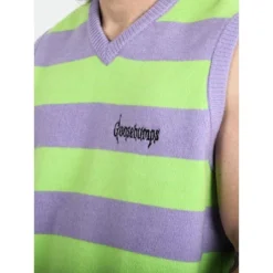 Goosebumps Logo Men's Purple And Green Striped Sweater Vest -Refrigiwear Sale Shop GUEST f6675581 9492 4915 9149 3731342c7172