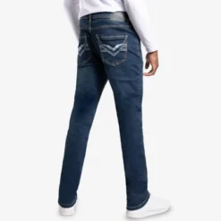 CULTURA Men's Saddle Stitch Slim Denim Jeans