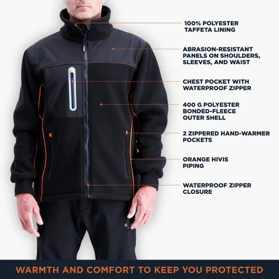 RefrigiWear Men's Insulated PolarForce Hybrid Fleece Jacket With HiVis Piping 2 RefrigiWear Men's Insulated PolarForce Hybrid Fleece Jacket With HiVis Piping - Image 2