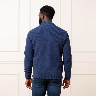 Hope & Henry Men's Organic Half Zip Cardigan Stitch Pullover Sweater, Navy Marl, X-Large 3 Hope & Henry Men's Organic Half Zip Cardigan Stitch Pullover Sweater, Navy Marl, X-Large - Image 3
