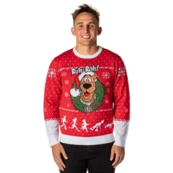 Scooby Doo Men's Ruh-Roh! Santa Scooby Christmas Ugly Sweater Knit Pullover -Refrigiwear Sale Shop GUEST fe257c37 bed3 4b21 9343 64c455be6dee
